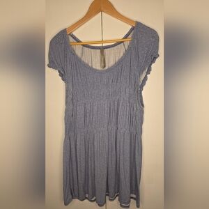 Pretty boho Pennington Blue Summer Top with ruching 95% viscose 3XL